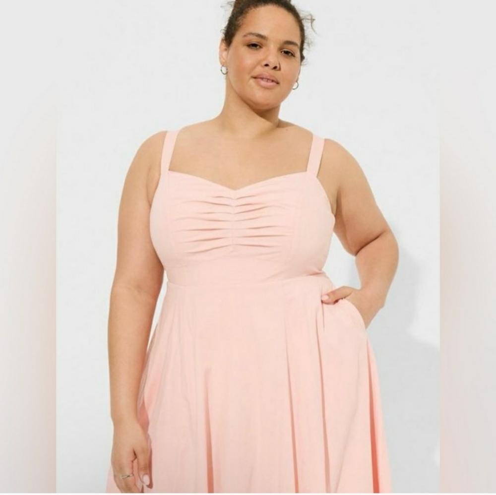 Torrid Midi Poplin Sweetheart Dress